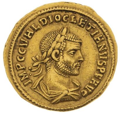 null DIOCLÉTIEN (284-305) 
Auréus (284-286). Cyzique. 4,62 g. Son buste lauré, drapé...