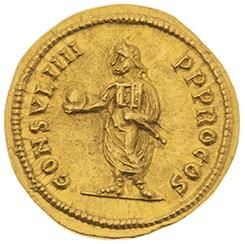 null DIOCLÉTIEN (284-305) 
Auréus (291). Cyzique. 5,46 g. Sa tête laurée à droite....