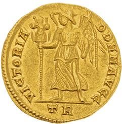 null CONSTANCE II (337-361) 
Solidus (342-343). Trêves. 4,41 g. Son buste diadémé...