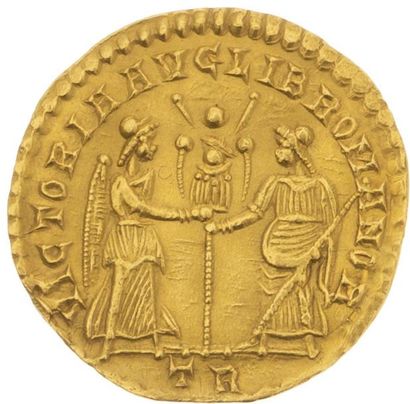 null MAGNENCE (350-353) 
Solidus (351-352. Trêves. 3,89 g. Son buste drapé à droite....