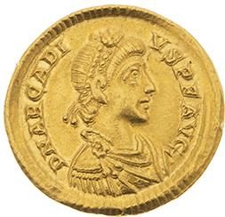 null ARCADIUS (383-408) 
Solidus (402-403). Milan. 4,49 g. Son buste diadémé et drapé...