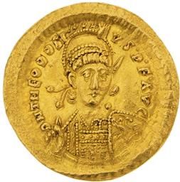 null THÉODOSE II (402-450) 
Solidus (441-450). Constantinople. 4,48 g. Son buste...