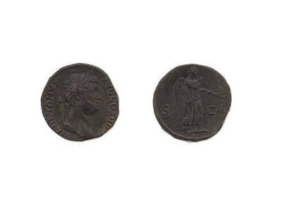 null Grands bronzes : 10 exemplaires des IIe et IIIe siècles. Hadrien - Commode -...