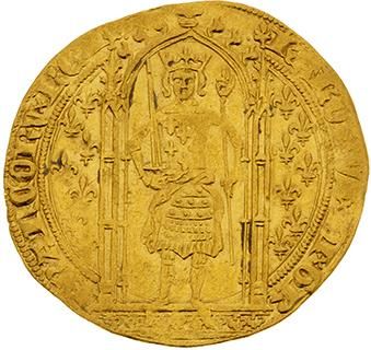 null CHARLES V (1364-1380) 
Franc à pied. D. 360. TTB