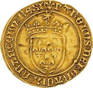 null CHARLES VIII (1483-1498) 
Écu d'or au soleil. Limoges. D. 575. TTB