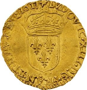 null LOUIS XIII (1610-1643) 
Écu d'or au soleil, 1er type. 1617. Nantes (rare). D....