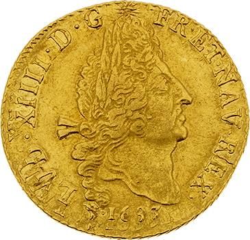 null LOUIS XIV (1643-1715)
Double Louis d'or aux quatre L. 1693. Lyon. Réf. D. 1439A....