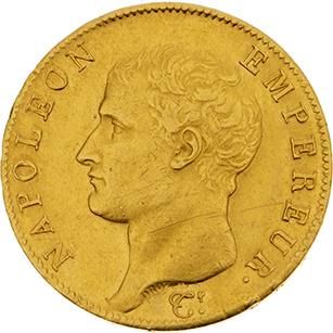 null PREMIER EMPIRE (1804-1814)
40 francs or, tête nue. An 13. Paris. G. 1081. TTB...