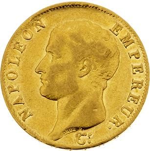 null PREMIER EMPIRE (1804-1814)
40 francs or, tête nue. 1806. Turin. G. 1082. TB...