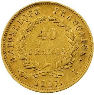 null PREMIER EMPIRE (1804-1814)
40 francs or, tête nue. 1807. Limoges (1859 ex.)....