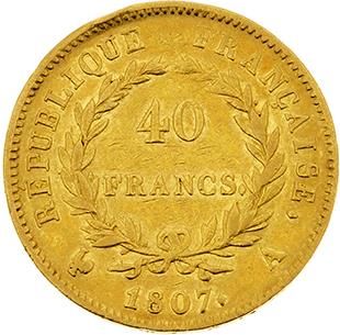 null PREMIER EMPIRE (1804-1814)
 40 francs or, tête laurée, revers République. 1807....