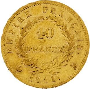 null PREMIER EMPIRE (1804-1814)
40 francs or, tête laurée, revers Empire. 1811. Paris...