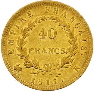 null PREMIER EMPIRE (1804-1814)
40 francs or, tête laurée, revers Empire. 1811. Bordeaux...