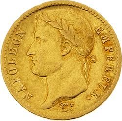 null PREMIER EMPIRE (1804-1814)
20 francs or, tête laurée, revers Empire. 1813. Utrecht....