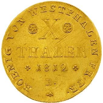null Royaume de Westphalie : Jérôme Napoléon (1807-1813) 
X thaler or, 2e type. 1812....