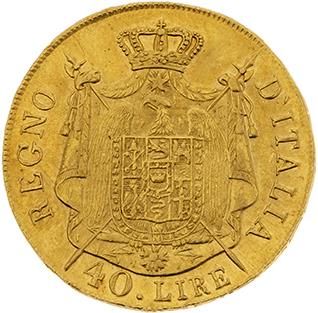 null Royaume d'Italie : Napoléon (1805-1814) 
40 lire or, 1er type. 1808. Milan (sans...