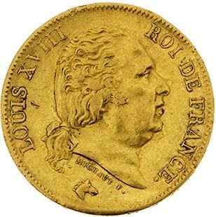 null LOUIS XVIII (1815-1824) 
40 francs or. 1816. Bayonne (3300 ex.). G. 1092. T...