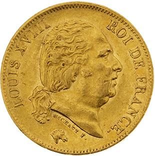 null LOUIS XVIII (1815-1824) 
40 francs or. 1819. Lille (4610 ex.). G. 1092. TTB