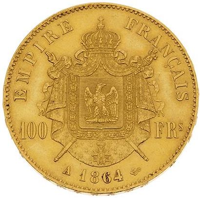 null SECOND EMPIRE (1852-1870) 
100 francs or Napoléon III, tête laurée. 1864. Paris...