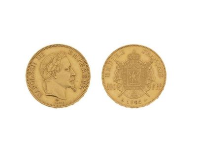null SECOND EMPIRE (1852-1870) 
100 francs or Napoléon III, tête laurée. 1864. Paris...