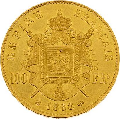 null SECOND EMPIRE (1852-1870) 
100 francs or Napoléon III, tête laurée. 1868. Strasbourg...