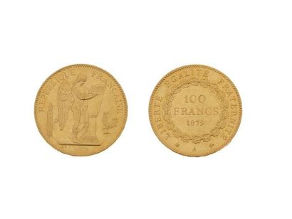 null TROISIÈME RÉPUBLIQUE (1871-1940) 
100 francs or, type Génie. 1879. Paris. G....