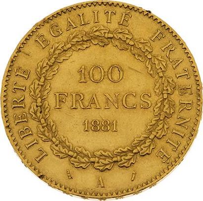 null TROISIÈME RÉPUBLIQUE (1871-1940) 
00 francs or, type Génie. 1881. Paris. G....