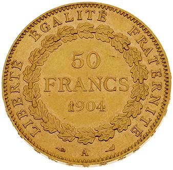 null TROISIÈME RÉPUBLIQUE (1871-1940) 
50 francs or, type Génie. 1904. Paris. G....