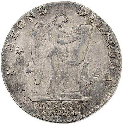 null LOUIS XVI (1774-1793)
Écu constitutionnel. 1793. Bayonne. D. 1718. TTB