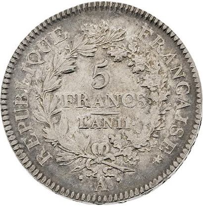 null CONSULAT (1799-1804) 
5 francs. An 11. Paris. G. 563a. TTB à superbe