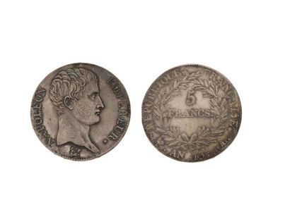 null PREMIER EMPIRE (1804-1814)
5 francs, tête nue. An 13. Paris. G. 580. TTB à ...
