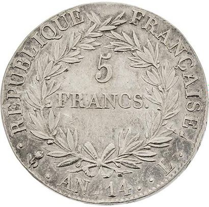 null PREMIER EMPIRE (1804-1814)
5 francs, tête nue. An 14. Bayonne. G. 580. Presque...