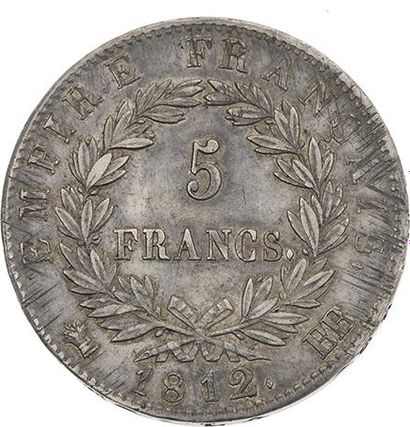null PREMIER EMPIRE (1804-1814)
5 francs, tête laurée, revers Empire. 1812. Strasbourg....