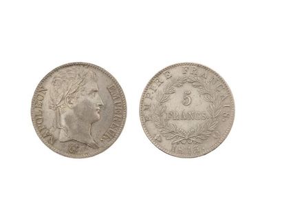 null PREMIER EMPIRE (1804-1814)
5 francs, tête laurée, revers Empire. 1813. Perpignan....