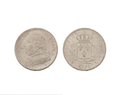 null LOUIS XVIII, première Restauration (3 mai 1814 - 20 mars 1815) 
5 francs, buste...