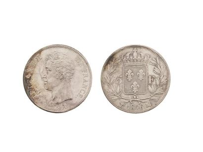 null CHARLES X (1824-1848) 
5 francs. 1826. Marseille. G. 643. Splendide