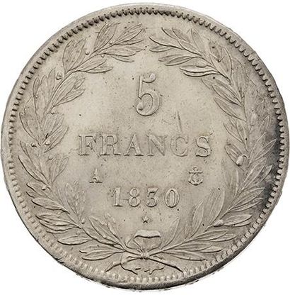 null LOUIS PHILIPPE (1830-1848)
5 francs, tête nue. 1830. Paris. G. 676a. Tranche...