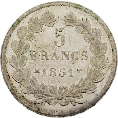 null LOUIS PHILIPPE (1830-1848)
5 francs, tête laurée. 1831. Marseille. G. 677. TTB...