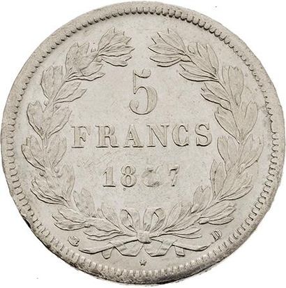 null LOUIS PHILIPPE (1830-1848)
5 francs, tête laurée. 1837. Lyon. G. 678. TTB à...