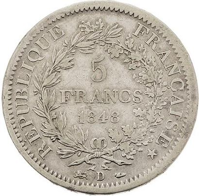 null DEUXIÈME RÉPUBLIQUE (1848-1852) 
5 francs. 1848. Lyon. TT