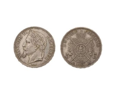null SECOND EMPIRE (1852-1870)
5 francs Napoléon III, tête laurée. 1861. Paris (grand...
