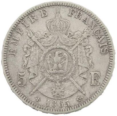 null SECOND EMPIRE (1852-1870)
5 francs Napoléon III, tête laurée. 1865. Strasbourg....