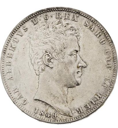 null Charles Albert (1831-1849) 
5 lire. 1849. Gênes. CR. 113-3. Superbe