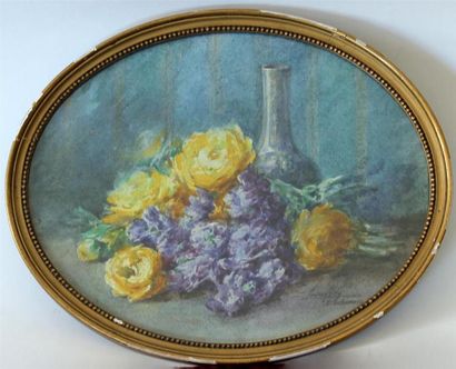 null MARCAIT CHALIBERT`(XIX-XXe siècle)
Vase fleuri
Aquarelle signée en bas à droite
Haut....