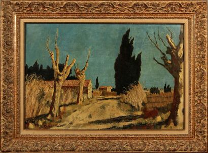 null ROLAND OUDOT (1897-1981)
Chemin arboré
Huile sur toile, signée en bas à gauche...