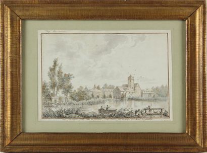 null TAVERNIER DE JUNQUIERES (1742-?)
Deux vues d'une blanchisserie de linon, appelée...