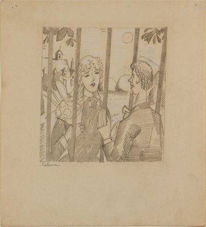 null JEAN-ÉMILE LABOUREUR (1877-1943)
Virginie et Paul
Crayon et rehauts de blanc...