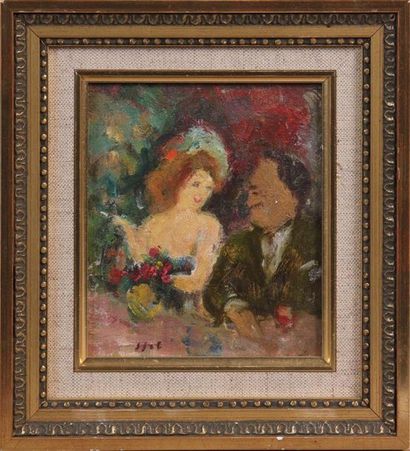null GABRIEL SPAT (1890-1967)
Couple 
Huile sur toile marouflée sur carton, signée...