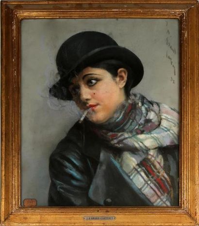 null JEAN ALBERT GRAND-CARTERET (1903-1954)
La garçonne fumant
Pastel signé en haut...