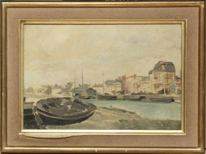 null GEORGES CLAUDE (1854-1921)
Port de Normandie
Huile sur panneau, signée en bas...